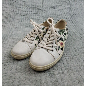 ECCO Sneakers Casual Shoes Womens 38 EU 7.5 US White Floral Leather Lace Up